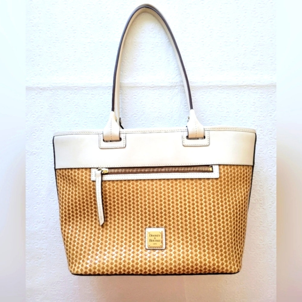 Dooney & Bourke  Tan / Cream Woven  shoulder/ tote/ purse